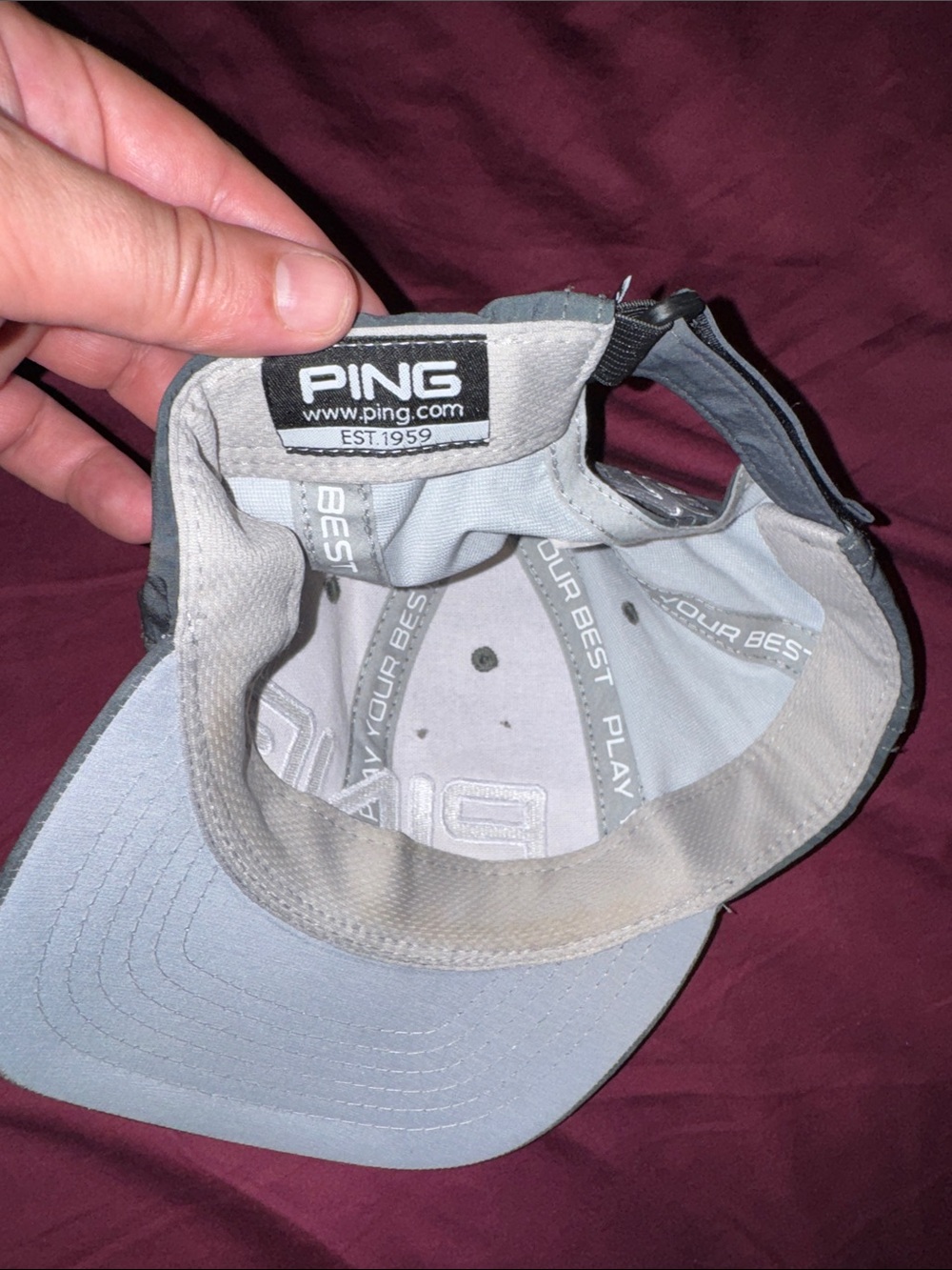 PING Gray Camouflage Pattern Golf Cap with White Logo Floral Strapback - Picture 3 of 3